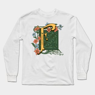 Art Nouveau Letter F, Ornamental Letter F, Art Deco Long Sleeve T-Shirt